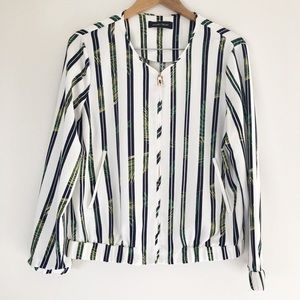 Ivanka Trump Hawaiian Inspired striped zip up Jacket